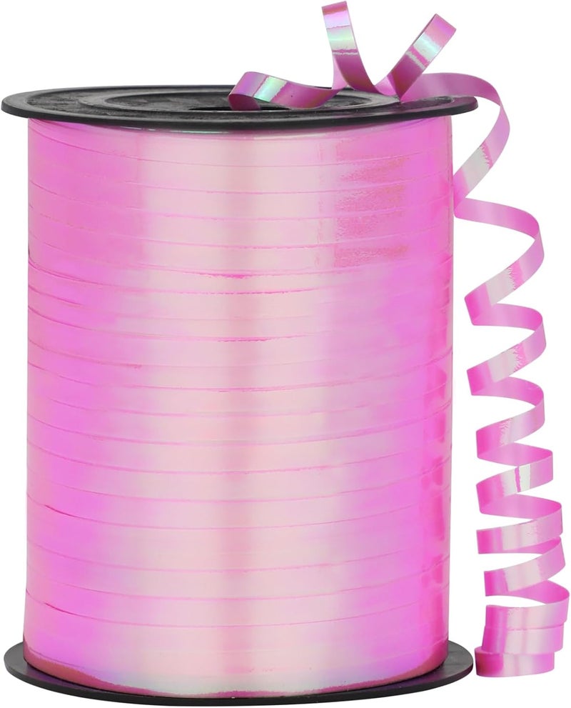 OMISELIO Light Pink Curling Ribbon - 500 Yard Iridescent Pink, Gift Wrapping Ribbon for Baby Shower, Wedding, Birthday - Image 1